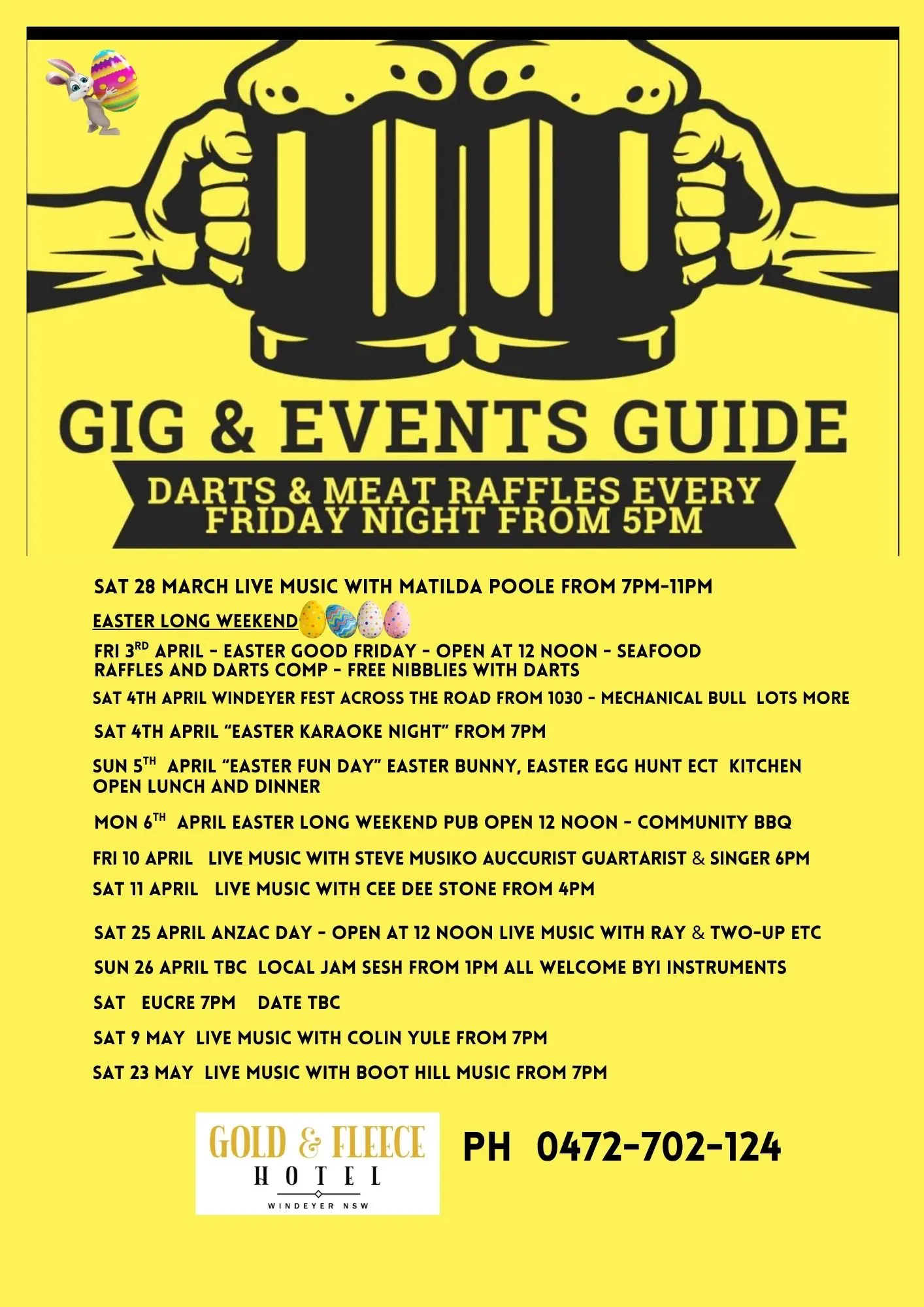 Easter long weekend Gig Guide