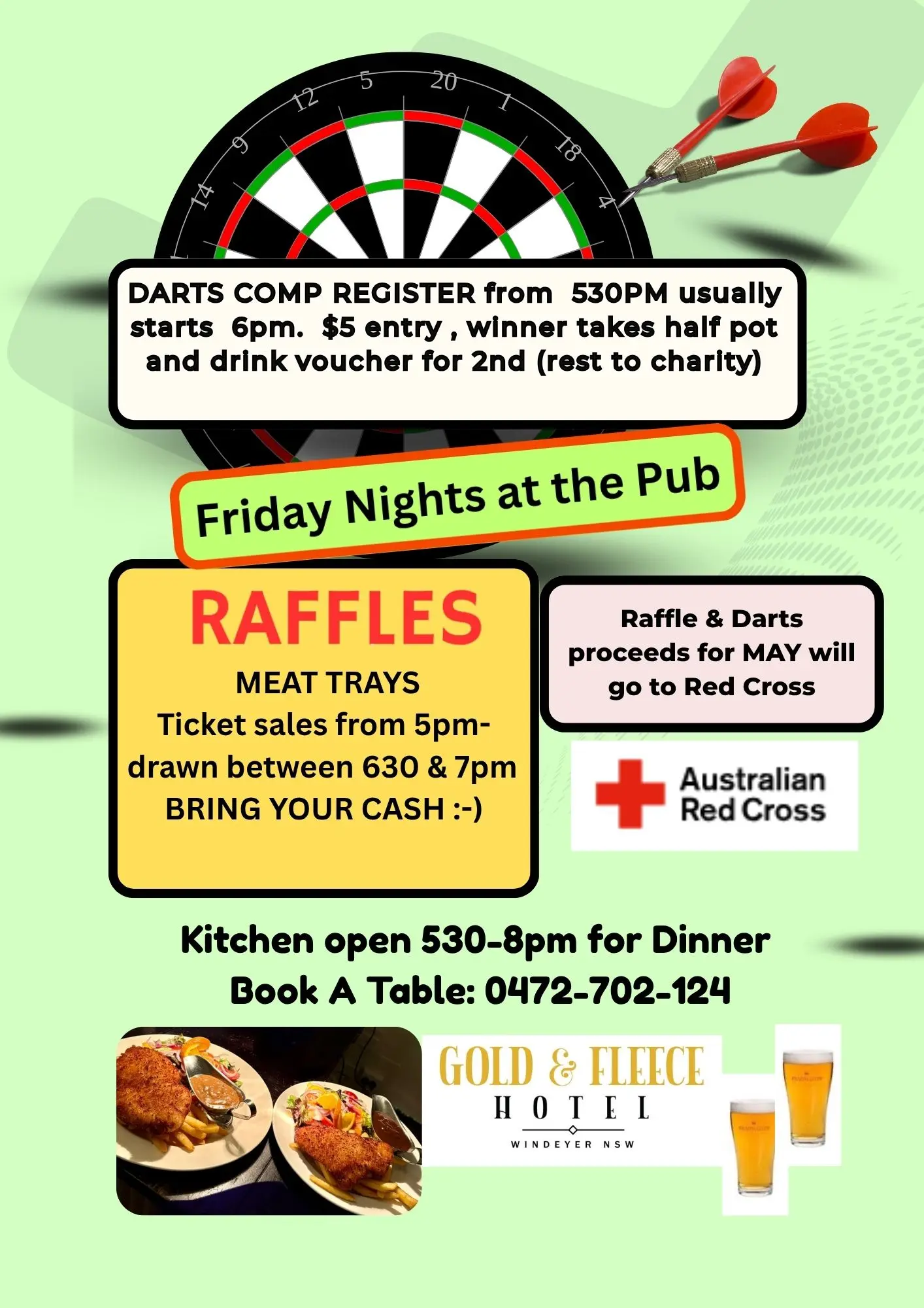 Darts Comp and Meat Raffles