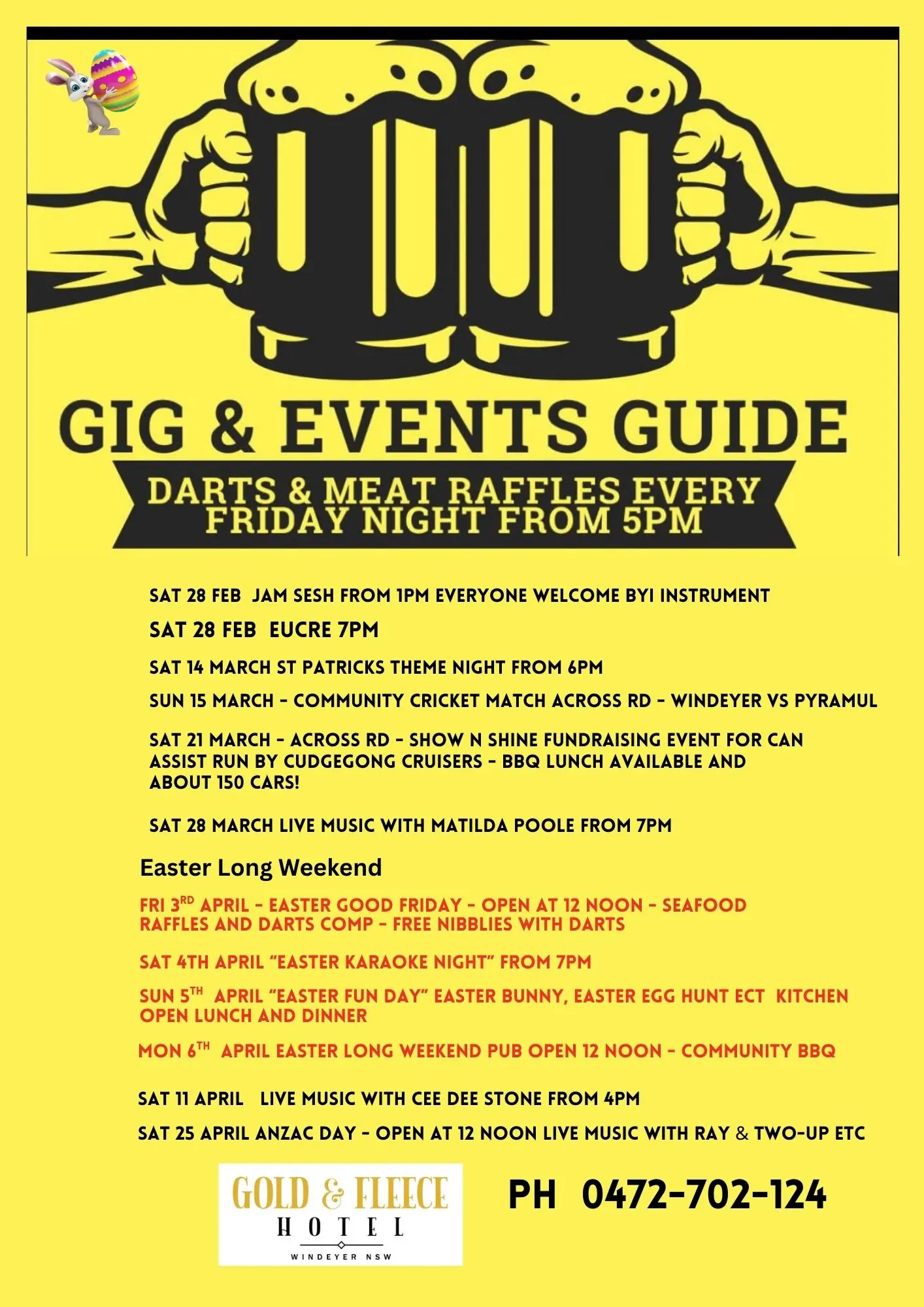 Gig Guide Feb March April 2026