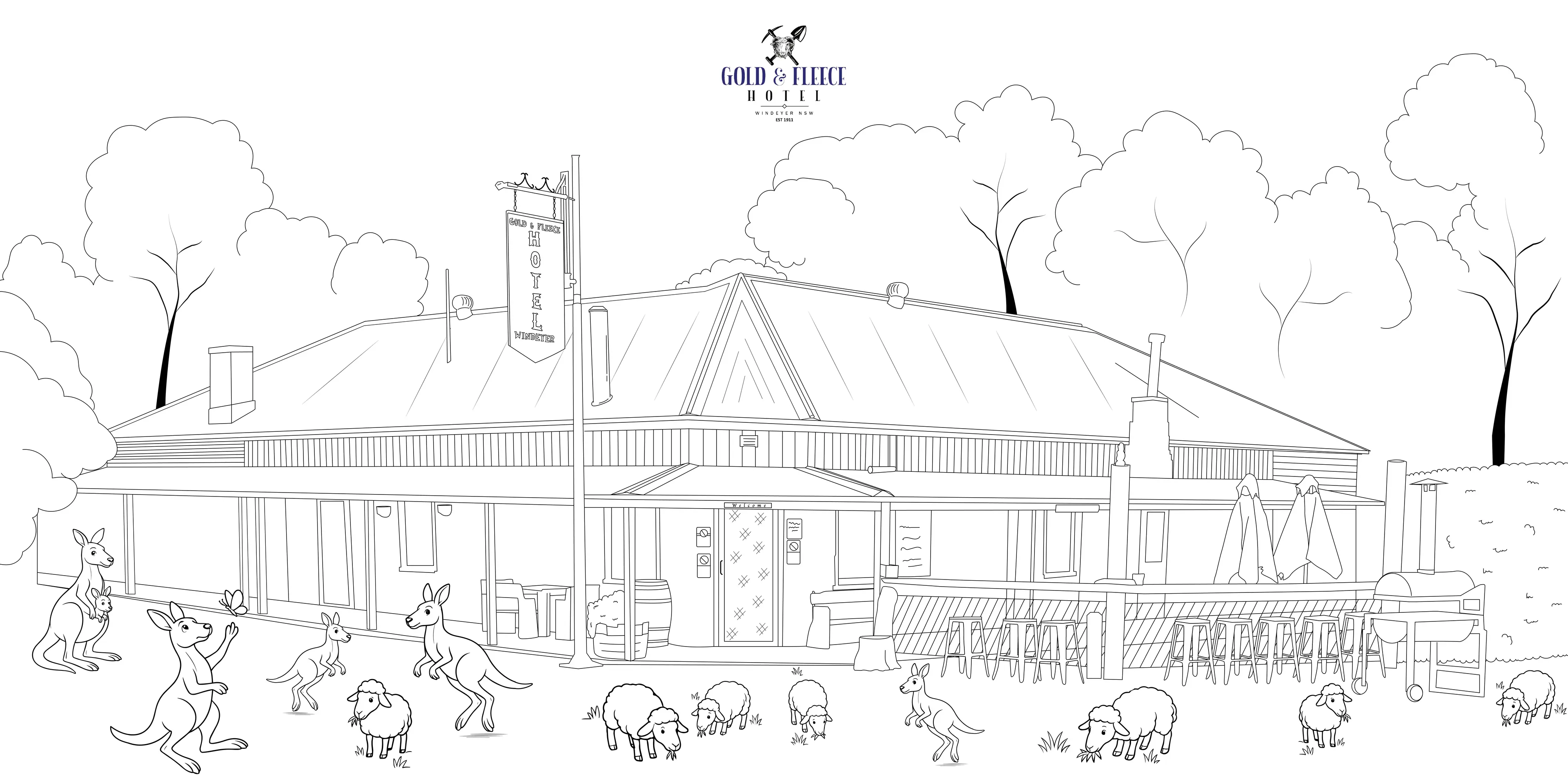 cartoon colouring in page