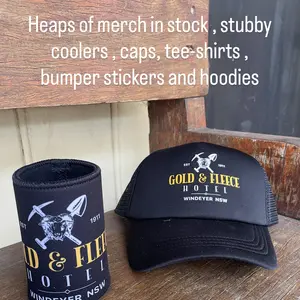Heaps of merch in stock , caps, stubby coolers, bumper stickers, tee shirts and hoodies - all good quality🎉